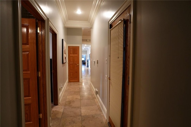 434 Bocktown Cork Rd, Independence Bea, PA 15026 - corridor featuring crown molding and baseboards