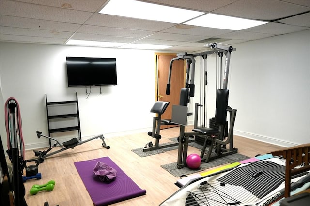 434 Bocktown Cork Rd, Independence Bea, PA 15026 - exercise room with wood finished floors and a paneled ceiling