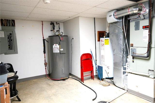 434 Bocktown Cork Rd, Independence Bea, PA 15026 - utilities featuring electric water heater, electric panel, gas water heater, and heating unit