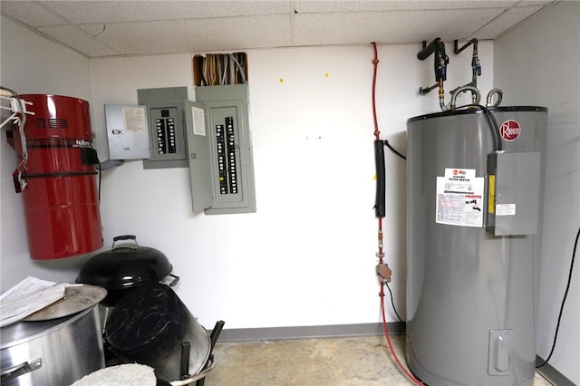 434 Bocktown Cork Rd, Independence Bea, PA 15026 - utility room with water heater and electric panel