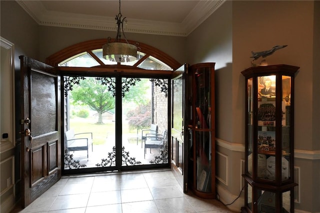434 Bocktown Cork Rd, Independence Bea, PA 15026 - entrance foyer with light tile patterned floors and crown molding