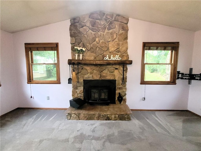314 Wren Dr, Hempfield Twp Wml, PA 15601 - unfurnished living room with vaulted ceiling, plenty of natural light, and carpet