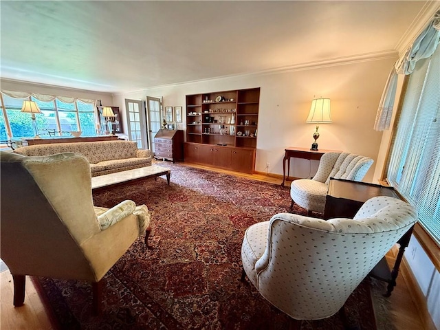 1180 Sunset Dr, Latrobe, PA 15650 - living area featuring crown molding and wood finished floors