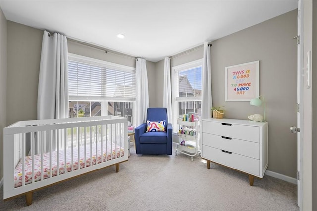 2123 Westcott Ln, South Fayette, PA 15017 - carpeted bedroom with a crib and recessed lighting