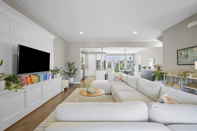2123 Westcott Ln, South Fayette, PA 15017 - living area featuring recessed lighting and wood finished floors