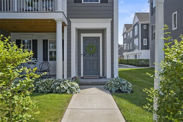 2123 Westcott Ln, South Fayette, PA 15017 - view of exterior entry with a yard