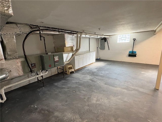 111 Hemlock Ln, Monroeville, PA 15146 - below grade area with concrete block wall and electric panel