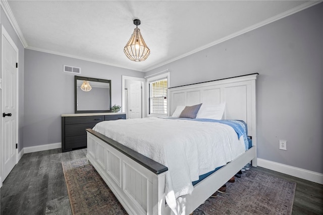 108 Heather Dr, Center Twp Bea, PA 15061 - bedroom with dark wood-type flooring and ornamental molding