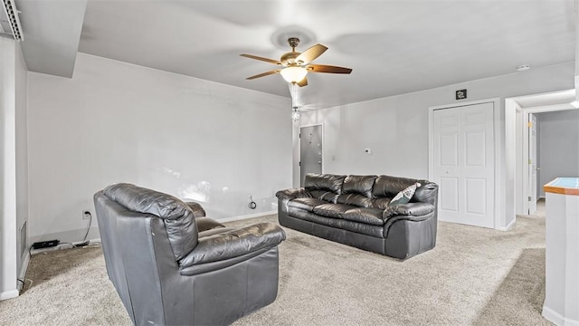6108 Sanlin Dr, Moon/Crescent Twp, PA 15108 - carpeted living area with a ceiling fan and baseboards