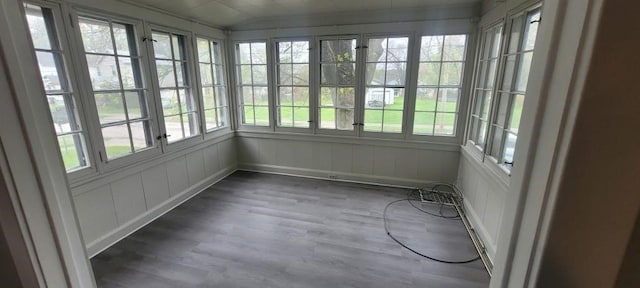 304 Elm Ave, Sharon, PA 16146 - unfurnished sunroom with french doors, wood finished floors, and vaulted ceiling