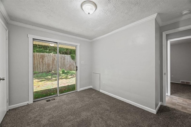 11256 Azalea Dr, Penn Hills, PA 15235 - carpeted spare room featuring a textured ceiling, ornamental molding, and a smoke detector