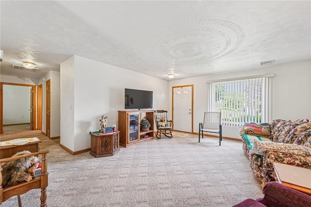 1480 Spring Crest Cir, Derry Twp, PA 15650 - living room featuring carpet flooring and a textured ceiling