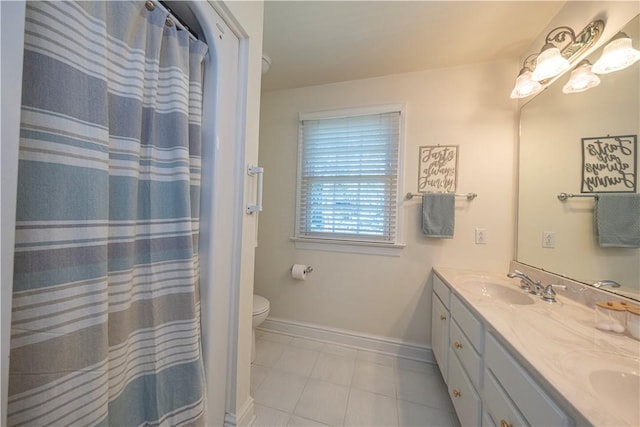 503 Sharon Rd, Moon/Crescent Twp, PA 15108 - bathroom with double vanity and tile patterned floors