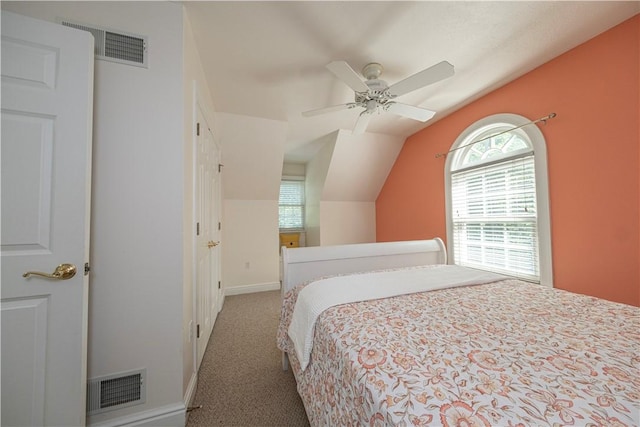 503 Sharon Rd, Moon/Crescent Twp, PA 15108 - carpeted bedroom with lofted ceiling and a ceiling fan