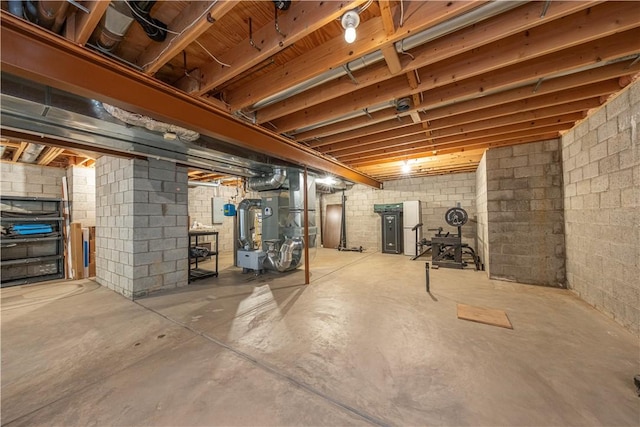 503 Sharon Rd, Moon/Crescent Twp, PA 15108 - unfinished basement featuring concrete block wall