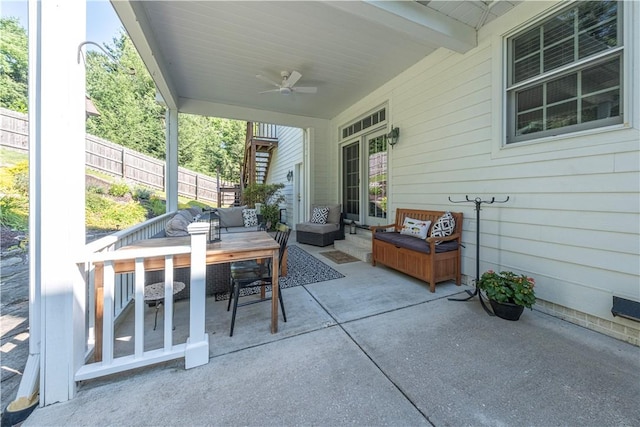 503 Sharon Rd, Moon/Crescent Twp, PA 15108 - view of patio with ceiling fan and outdoor lounge area