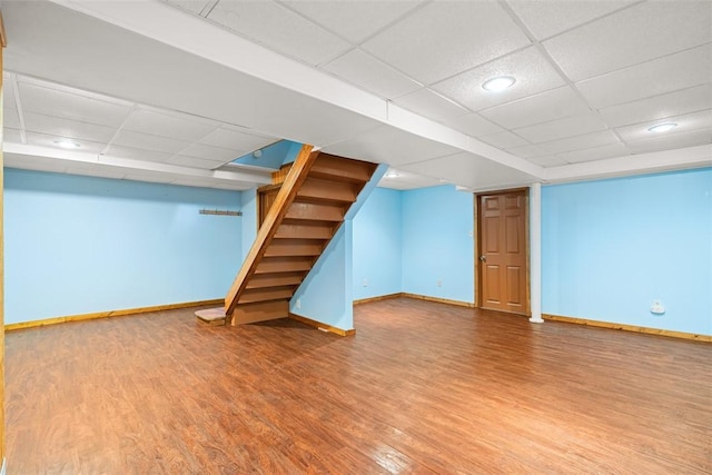 541 Duff Rd, Ohio Twp, PA 15143 - finished basement featuring wood finished floors, a drop ceiling, stairs, and recessed lighting