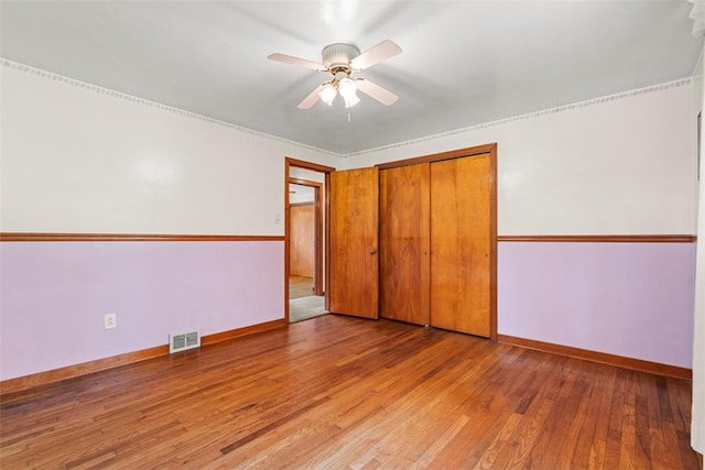541 Duff Rd, Ohio Twp, PA 15143 - unfurnished bedroom with hardwood / wood-style flooring, a closet, and ceiling fan