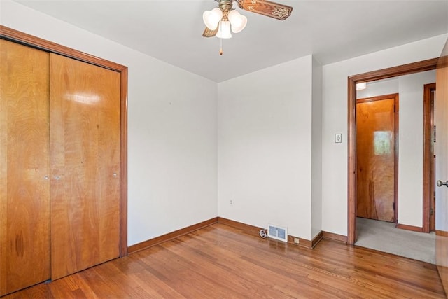 541 Duff Rd, Ohio Twp, PA 15143 - unfurnished bedroom featuring light wood-type flooring, a closet, and ceiling fan