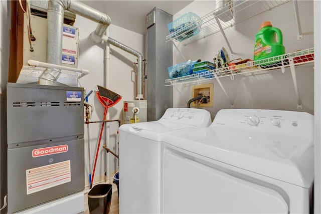 1410 Kenzie Dr, Robinson Twp, PA 15205 - laundry room featuring independent washer and dryer and heating unit