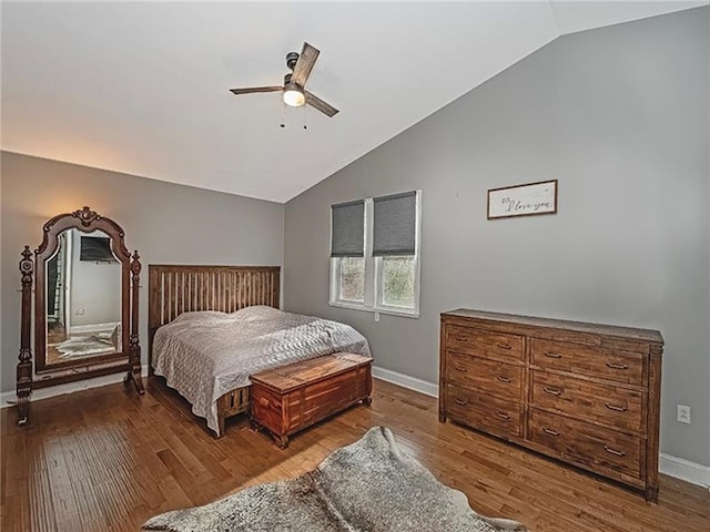 670 Sugar Camp Rd, Finleyville, PA 15332 - bedroom featuring lofted ceiling, wood finished floors, and a ceiling fan