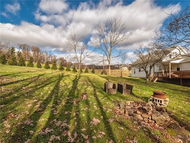670 Sugar Camp Rd, Finleyville, PA 15332 - view of green lawn featuring a deck