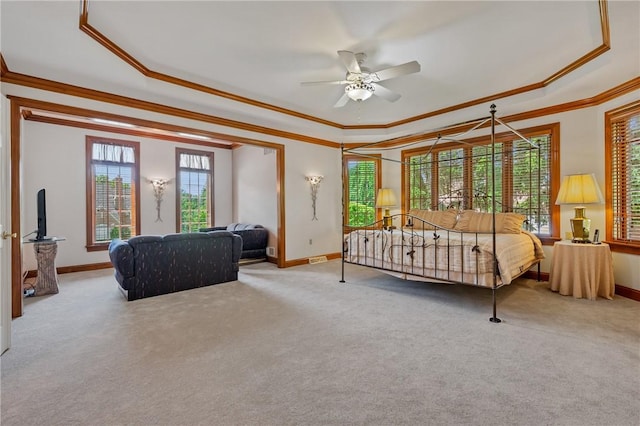 532 Salem Heights Dr, Pine Twp Nal, PA 15044 - carpeted bedroom featuring a raised ceiling and crown molding