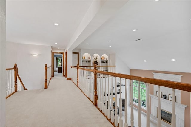 532 Salem Heights Dr, Pine Twp Nal, PA 15044 - hall featuring an upstairs landing, recessed lighting, and carpet floors