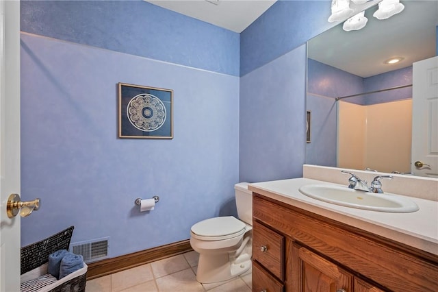 532 Salem Heights Dr, Pine Twp Nal, PA 15044 - bathroom with tile patterned floors, vanity, and a shower