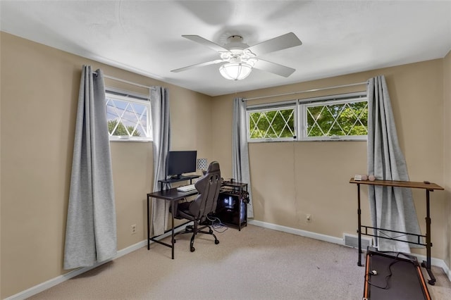 2860 Beaver Rd, Pa, PA 15003 - carpeted home office with healthy amount of natural light and ceiling fan