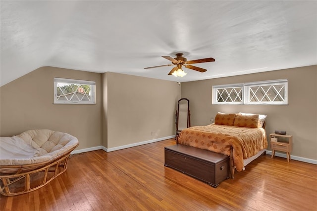 2860 Beaver Rd, Pa, PA 15003 - bedroom featuring hardwood / wood-style flooring, ceiling fan, and lofted ceiling
