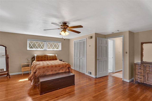 2860 Beaver Rd, Pa, PA 15003 - bedroom featuring wood finished floors, a closet, and a ceiling fan
