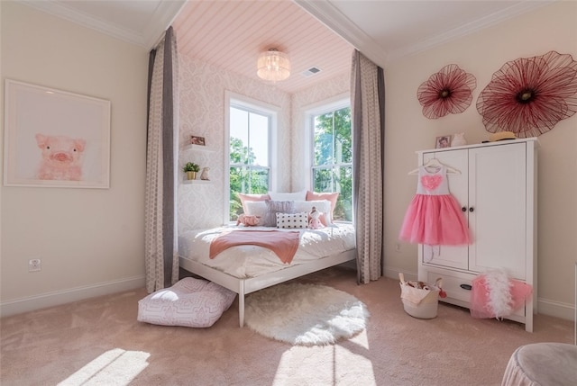 421 Johnston Rd, Saint Clair, PA 15241 - carpeted bedroom with ornamental molding