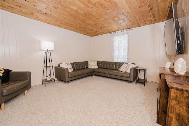 68 Riverside Ave, Center Twp/Homer Cty, PA 15748 - carpeted living area featuring wooden ceiling