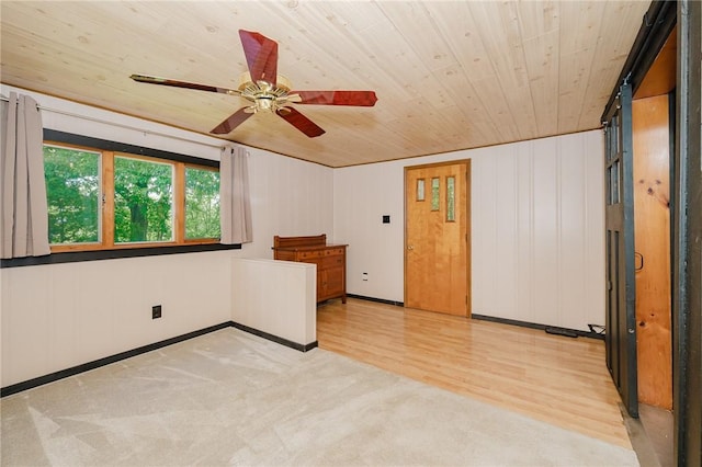 68 Riverside Ave, Center Twp/Homer Cty, PA 15748 - carpeted empty room with wood ceiling, ceiling fan, and wood finished floors