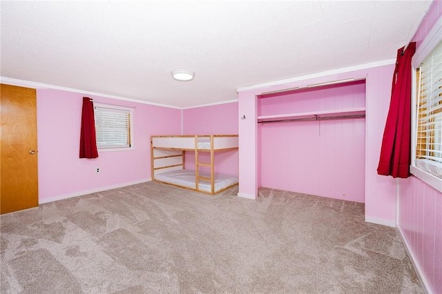68 Riverside Ave, Center Twp/Homer Cty, PA 15748 - unfurnished bedroom with carpet floors, a closet, and crown molding