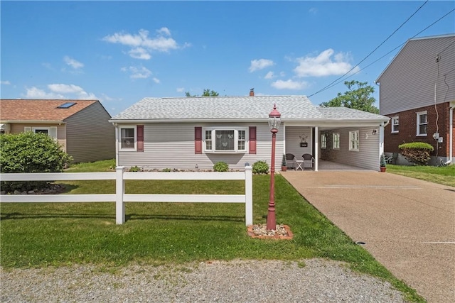 1434 Washington Blvd, Port Vue, PA 15133 - ranch-style home featuring driveway, a carport, and a chimney