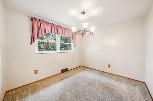 172 Fox Chase Dr, Penn Hills, PA 15147 - empty room featuring a chandelier and carpet floors