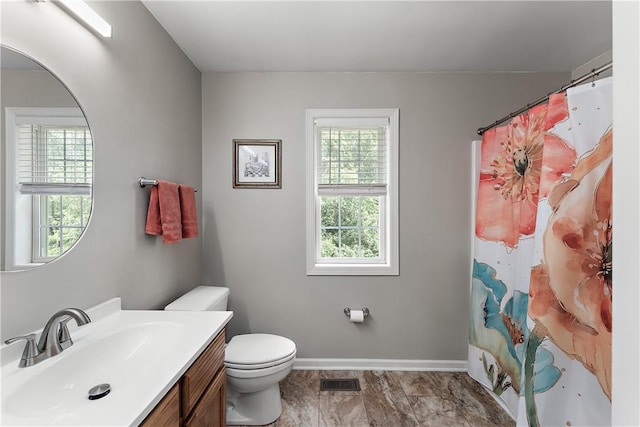 3013 Chessman St, Hampton, PA 15101 - bathroom with vanity, a shower with shower curtain, and marble look tiles