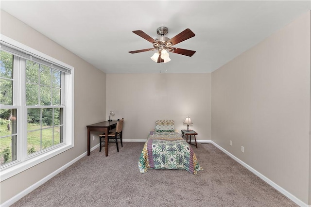 3013 Chessman St, Hampton, PA 15101 - carpeted bedroom with baseboards and ceiling fan