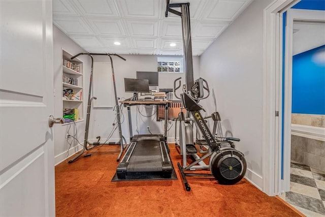 6403 Beacon St, Squirrel Hill, PA 15217 - exercise room featuring recessed lighting and an ornate ceiling