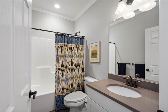 517 Altmyer Fields Ln, Marshall, PA 15090 - bathroom featuring crown molding, vanity, and shower / bath combination with curtain