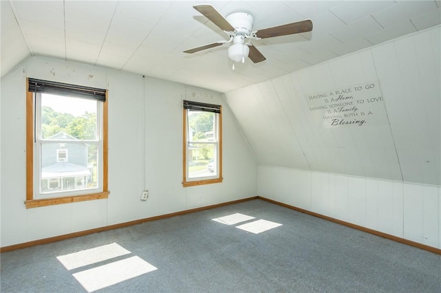133 2nd, St, PA 15961 - additional living space with lofted ceiling, carpet, and a ceiling fan