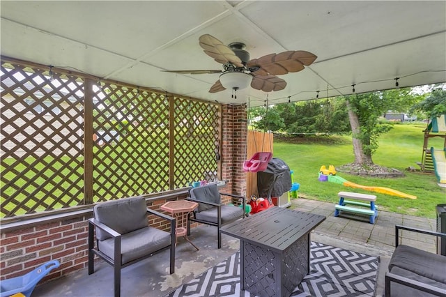 391 Wendel Rd, Pa, PA 15642 - view of patio / terrace featuring grilling area and a ceiling fan