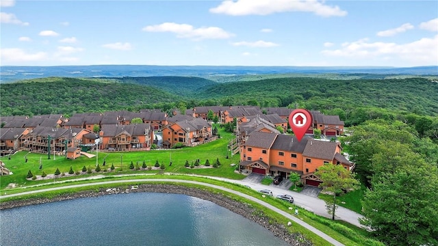 116 Lakeside Trl, Seven Springs Resort, PA 15622 - aerial view of residential area featuring a heavily wooded area and a nearby body of water