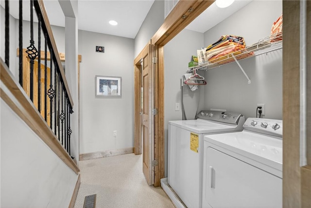 116 Lakeside Trl, Seven Springs Resort, PA 15622 - laundry area with separate washer and dryer and light carpet