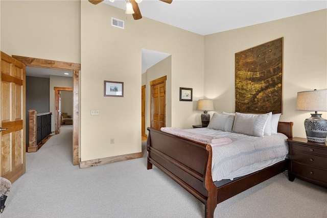 116 Lakeside Trl, Seven Springs Resort, PA 15622 - bedroom with light colored carpet, a ceiling fan, and a closet