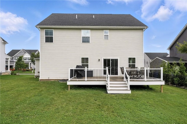 3049 Eagle Ridge Dr, Middlesex Twp, PA 16059 - rear view of property featuring a lawn and a deck