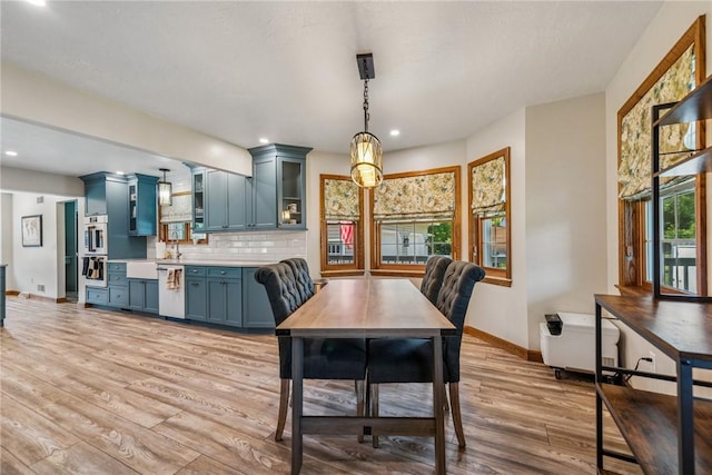 409 Park Rd, Bullskin Twp, PA 15683 - dining space with light wood-type flooring and recessed lighting