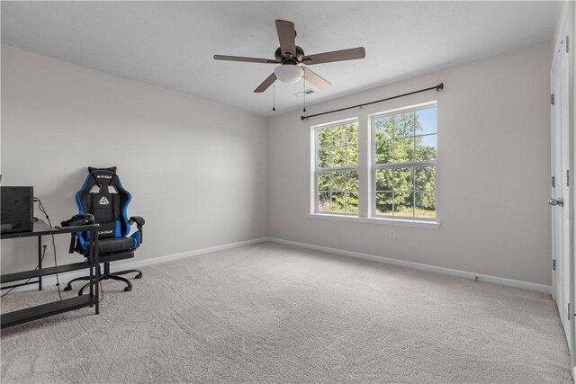 829 Frickwood Dr, South Park, PA 15129 - unfurnished office featuring carpet flooring and a ceiling fan
